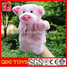christmas pink pig hand puppets plush pig hand puppet toy